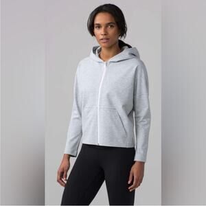 Lululemon Hoodie Womens 8 Heathered Power Gray Minimal Zip Up Athletic Sporty